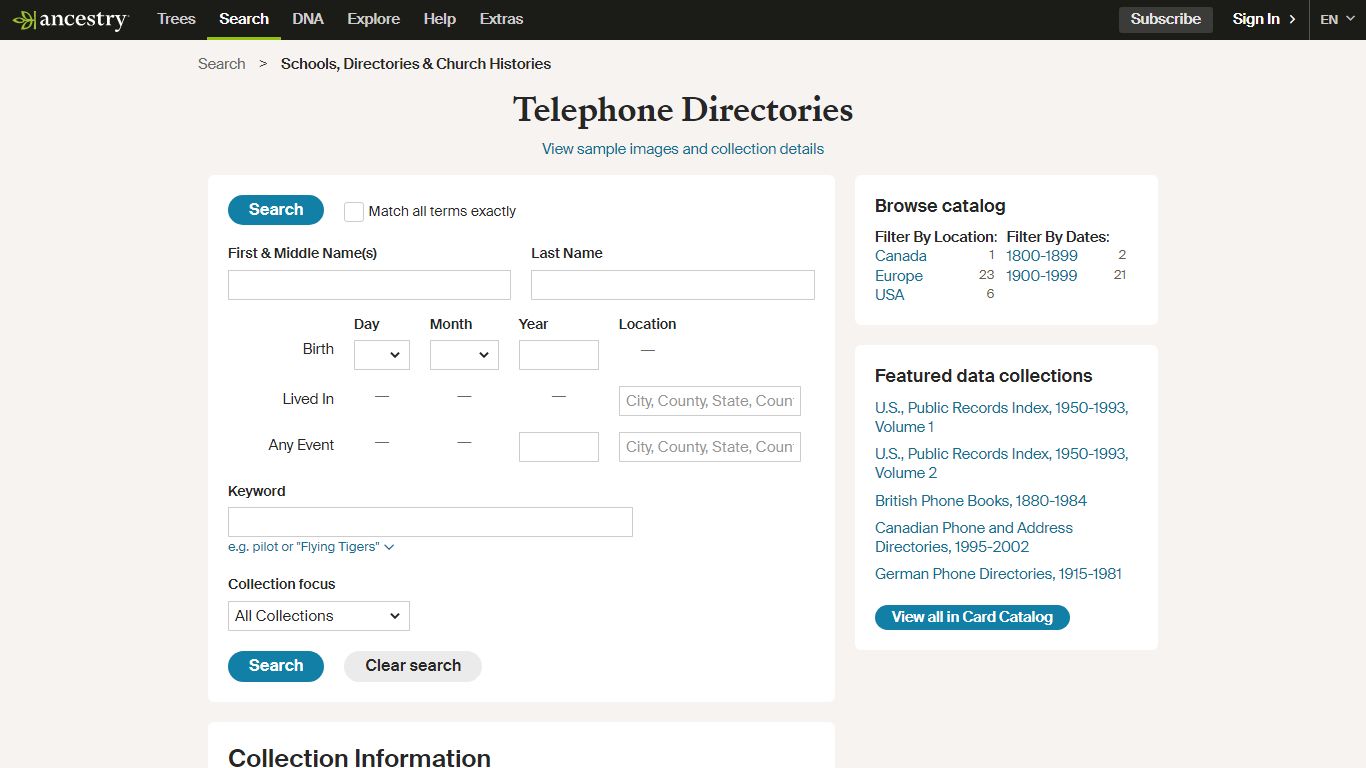 Telephone Directories - Ancestry.com